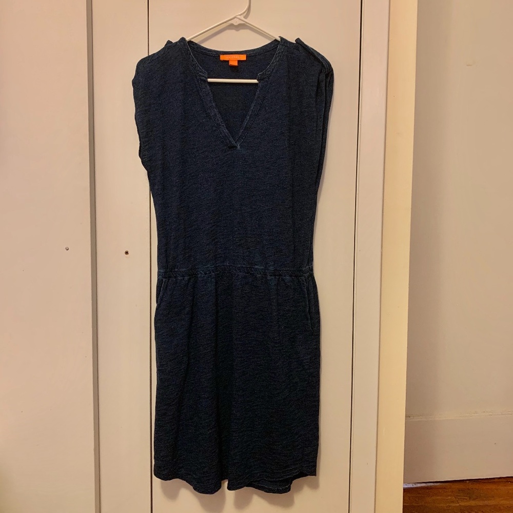JOE FRESH Blue Faded Sleeveless Knee length Dress